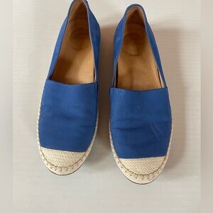 Dansko Lesley Blue Leather Espadrille Flats Sz 38 US 8